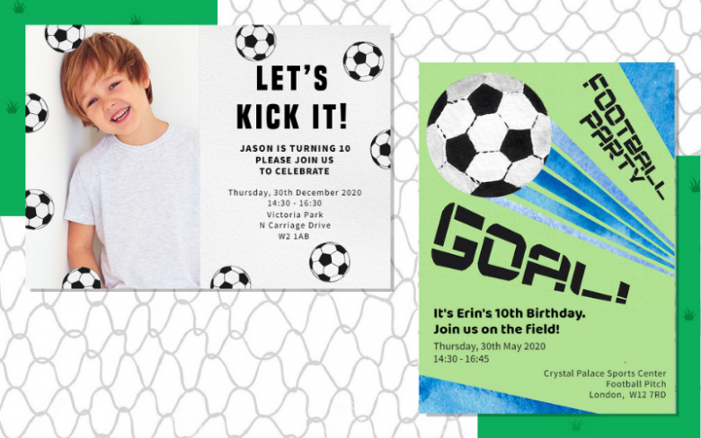 Football invites for outdoor birthday parties