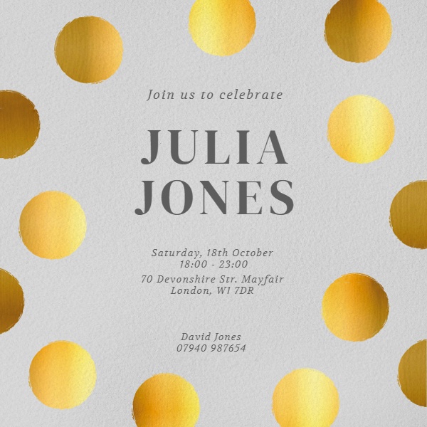 Invitation Golden dots