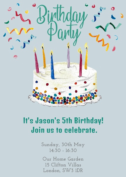 Invitation Birthday wishes