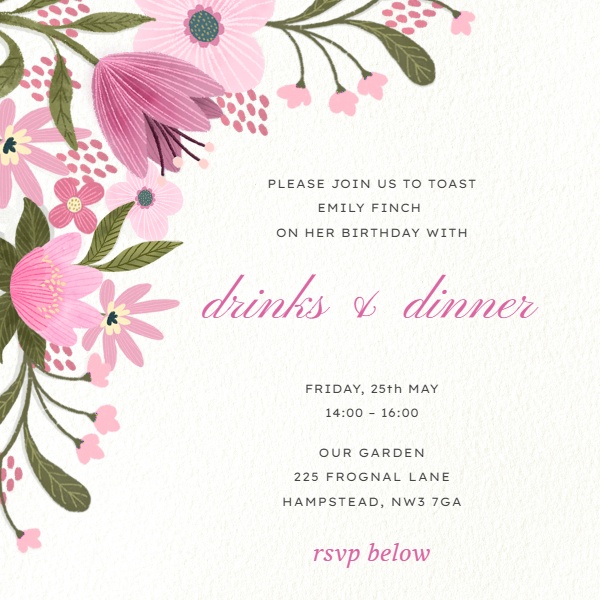 Invitation Pink floral