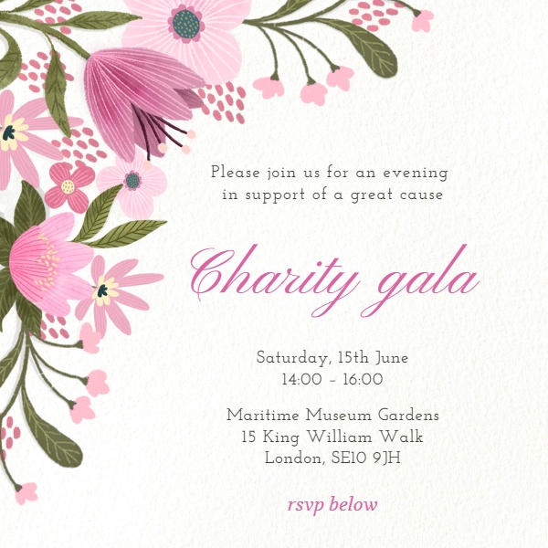 Invitation Blooming in pink