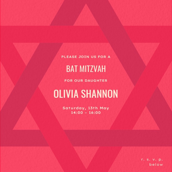 Invitation Modern bat mitzvah